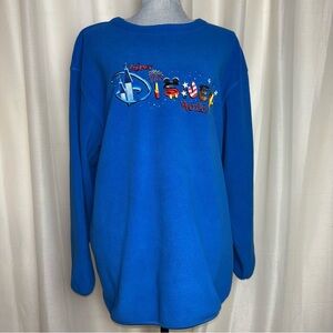 Walt Disney World Vintage Y2K Embroidered Logo Fleece Sweatshirt